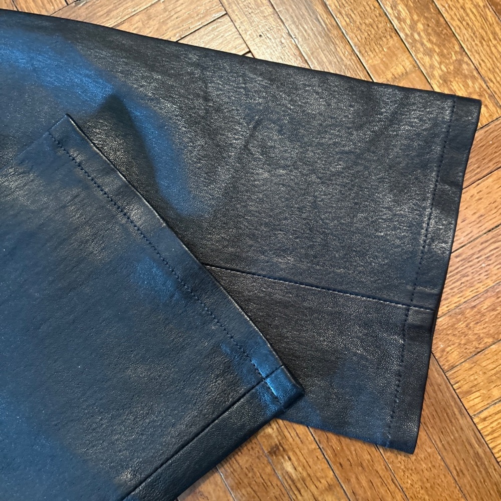 Vince Black Stretch Leather Leggings M EUC - Picture 7 of 9